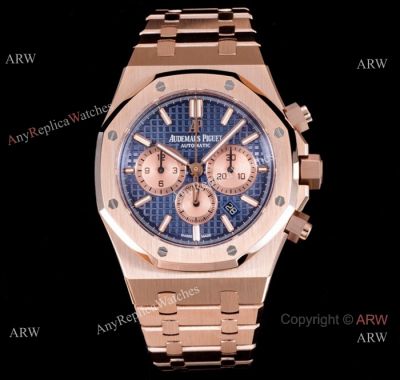 Audemars Piguet Royal Oak Blue Dial Rose Gold Replica Watch